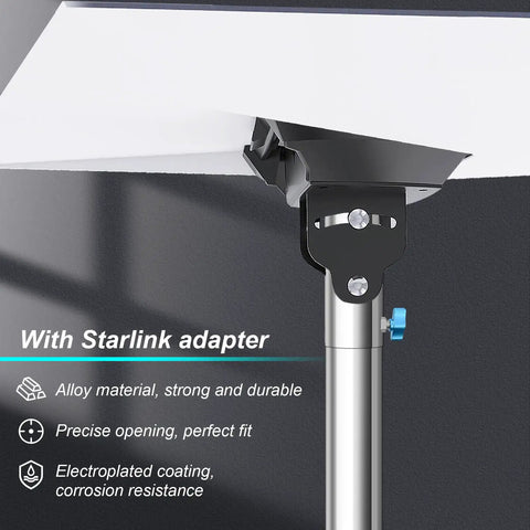 Gen 3 Pole Mount Kit For Starlink Outdoor Ground Pole With No Dig Spiral Anchor 10 Ft Stainless Steel Pole Adapter close-up