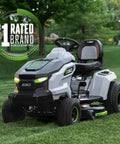 Electric Riding Lawn Mower 42-Inch Deck Cordless Tractor With Six 56V 6.0Ah Batteries And Charger Included Cuts Up To 1.5 Acres On A Single Charge Power Like Gas on grass
