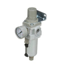 Piggyback Air Filter Regulator Combo Half Inch NPT with metal bowl and manual drain gauge and bracket