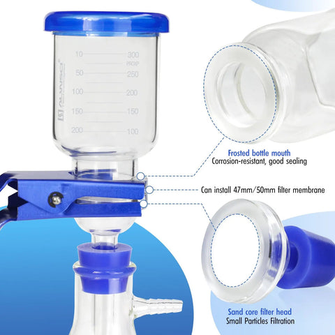 Premium Borosilicate Glass Vacuum Filtration Distillation Kit With 1000ml Filtering Flask And 300ml Graduated Funnel close-up