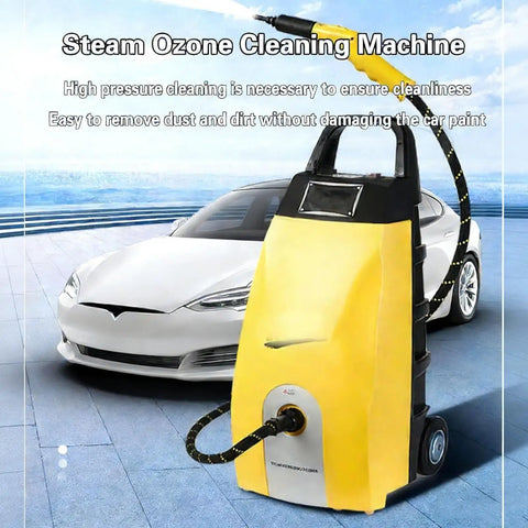 CUTPOIY 2500W High Pressure Steam Cleaner, 40s Fast Heating, 3.5L Portable Steamer with yellow and black design for car cleaning.