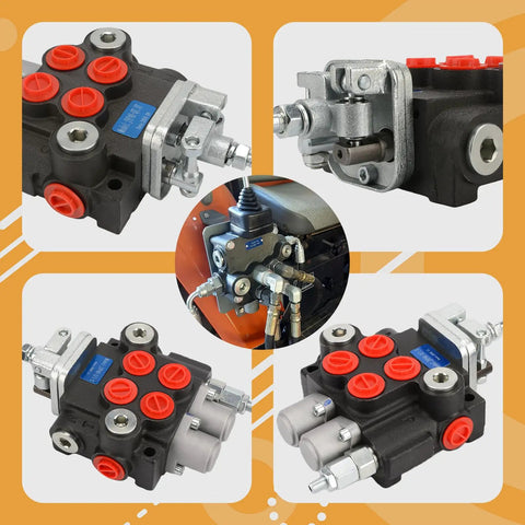 Heavy Duty Hydraulic Control Valve With Joystick Dual Spool 11GPM Directional Valve For Log Splitters Tractors And Loaders