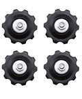 4X 10T Bicycle Gear Mech Pulley Jockey Wheel Kit Universal For 5,6,7,8 Speed Derailleur, black pulleys with bolts