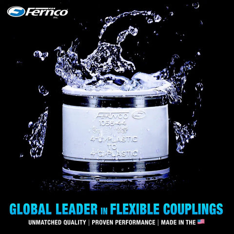 Two Pack 3/4-Inch Flexible PVC Condensate Pipe Couplings for Plastic to Copper Plumbing Connections under water splash