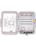 Interior view of Rugged Weatherproof Junction Box Beefy Built To Last For Outdoor Wiring 9x6x3 Inch Heavy Duty Enclosure with instructions.