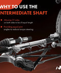 Front Left Driver Side CV Intermediate Shaft For Ram 1500 2012-2018 4WD And 2019-2020 4WD With 5 Lug Wheels, steel shaft illustration