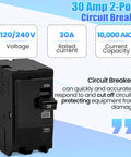 30 Amp 2 Pole Circuit Breaker For QO230CP Compatible With SD QO Load Center CSED And NQOD Distribution Panels 120 240 V 10kA