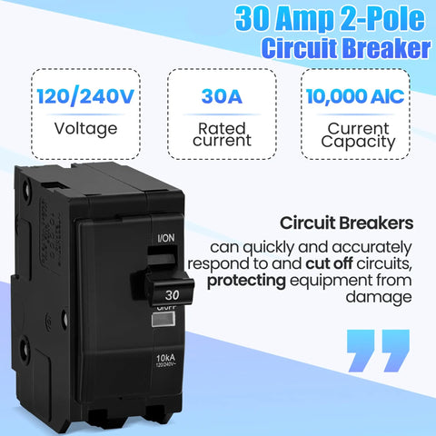 30 Amp 2 Pole Circuit Breaker For QO230CP Compatible With SD QO Load Center CSED And NQOD Distribution Panels 120 240 V 10kA