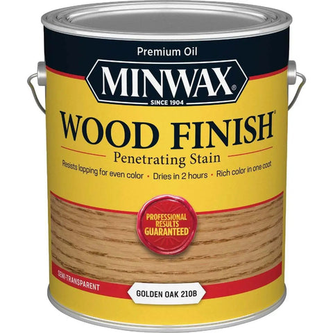 Premium Golden Oak Oil Based Wood Stain 1 Gallon Semi Transparent Penetrating Formula for interior wood projects.