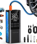 Portable Car Tire Inflator And Air Compressor With Pressure Gauge And LED Light Auto Shut Off At Preset PSI Handy Air Pump