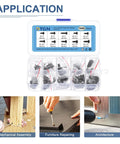 Real Deal Mini Screw Assortment Kit Including 1000 Black Self Tapping Screws Across Ten Metric Sizes Plus Extra Elbow Tweezers for projects.