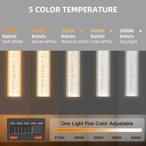 Modern Led Pendant Lights 3 Pack For Kitchen Island Dimmable 5Cct Switchable Color Tone Ceiling Lamp displaying 5 color temperatures