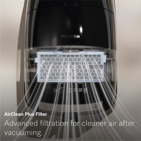Premium Bagged Canister Vacuum For Hard Floors And Thin Carpet Featuring XL Parquet Brush Universal Floorhead with AirClean Plus Filter