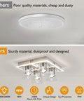 Flush Mount Crystal Ceiling Light With 4 LED Bulbs Brushed Nickel Finish Clear Glass Shade No Fuss Modern Sleek Ceiling Fixture
