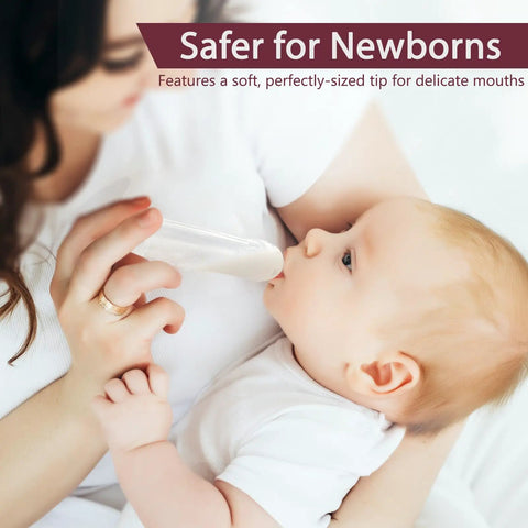 Mom Life Savior Colostrum Collector Kit 5 Ml 6 Piece Pack Breast Milk Gathering Cups being used by mom for newborn feeding.