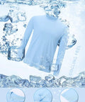 Two Pack Men's UPF Fifty Plus Dope Rash Guard Long Sleeve Swim Shirts With Quick Dry Tech For Surfing Swimming And Fishing UV Sun Protection Blue Grey Large, cooling effect with ice and water detail