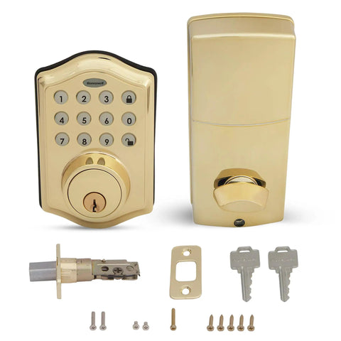 Hella Secure Keyless Entry Door Lock Featuring Smart Electronic Keypad Deadbolt Auto Lock Polished Brass Finish Zero Hassle Setup And Airtight Defense Against Unauthorized Entry