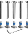 Five Sets Of 32mm Inline Skate Wheel Screws With Installation Tool, Heavy Duty Metal Socket Screws For Skates, Replacement Bearings And Axles Kit For Long Rollin Sessions, showing screws and hex key tool.