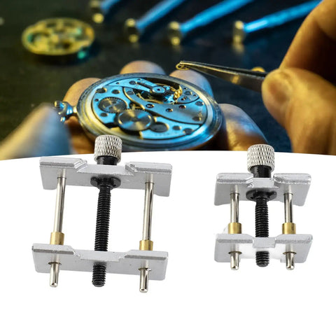 Watch Movement Holder 2 In 1 Repair Tool Durable Aluminum Alloy Pro Grade Dual Sided Fixed Base For Secure Movement Handling