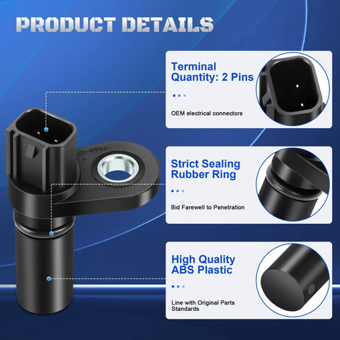 Ford Camshaft Position Sensor Set Of 2 For F150 F250 F350 Explorer Mustang Expedition And More Replaces 1W7Z6B288AB 907722 1800527 High Quality Replacement Sensor, black ABS plastic, 2-pin OEM connector