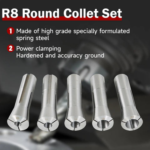 Round Collet Set 10Pcs For CNC Engraving And Milling Lathe Tools 3mm To 20mm Fit, high precision spring collets displayed