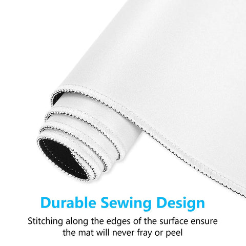 Extended Gaming Mouse Pad XL With Stitched Edges Waterproof Non Slip Desk Mat for Large Keyboard and Laptop Setup 23.6 x 11.8 Inches White Ideal