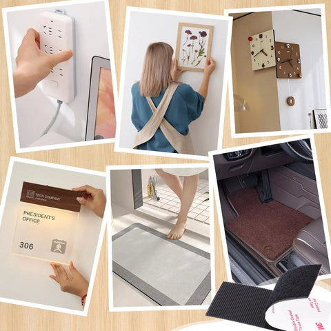 Heavy Duty Hook And Loop Interlocking Tapes 2 Inch By 4 Inch 10 Pairs Self Adhesive Mounting Strips used for picture and mats hanging