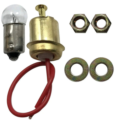 Chrome 2 Inch Mechanical Oil Pressure Gauge Kit 0-80 PSI with mount, bulb socket, and bolts for custom builds and OE replacement