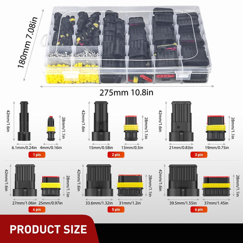 Extensive 1 2 3 4 5 6 Pin Electrical Connector Set Waterproof Quick Connect Plugs for Car Truck Motorcycle Boat Marine