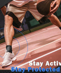 Man playing basketball wearing Breathable Ankle Support Brace 1 Pair Neoprene Compression Sleeve For Sports Injury Recovery.