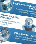 All In One 240 Piece Grease Fittings Kit with precision-engineered threads, superior locking mechanism, and premium ball check.