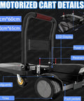 ErShangMao Motorized Flatbed Cart With 900W Dual Brushless Motor, detailed view showing LCD display, restraints, and wheels.