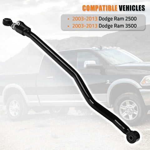Dodge Ram Adjustable Front Track Bar for 2003-2013 0-3 Inch Lift 2WD 4WD Heavy Duty Panhard Bar Suspension Upgrade Restores Front Axle Alignment and Fixes Death Wobble, black steel
