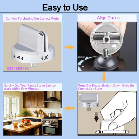 Five Pack Stove Knob Replacements For Gas Range And Oven Beefed Up Stainless Steel Protection Ring Simple Install diagram