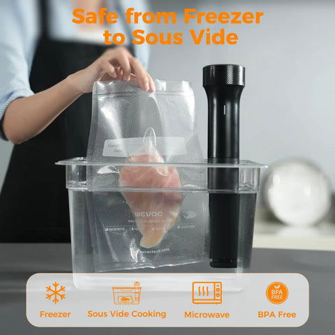 Heavy Duty Vacuum Sealer Bags 11x50 Rolls Two Pack For Food Saver Storage BPA Free Puncture Resistant Channels Keeps Food Fresh Longer