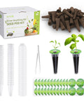 Indoor Hydroponics Grow Kit 180 Pieces With 45 Grow Sponges 45 Grow Baskets 45 Grow Domes 45 Pod Labels And Tweezers image