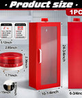Front and side view of 10 Lb Fire Extinguisher Cabinet With Alarm, Wall And Surface Mount Steel Safety Case For Indoor Outdoor Use