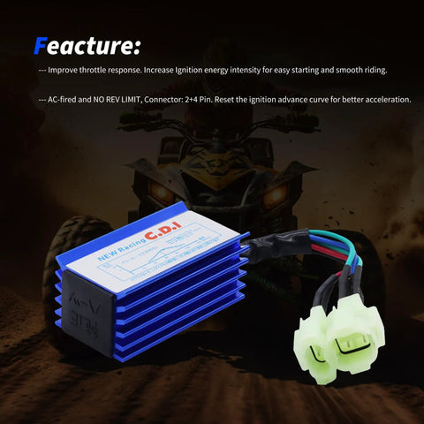 GY6 CDI Box Replacement For 50cc To 150cc Chinese Scooters And ATVs With No Rev Limit 4 Pin And 2 Pin AC Fired CDI
