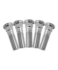 Heavy Duty M12x1.25 Wheel Studs 49Mm Length 5 Piece Set Grade 10.9 Steel showing five wheel studs with polished finish.