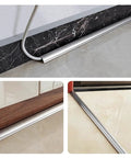 Self Adhesive Metal Cable Concealer For Floors And Desks Black Aluminum Cord Hider In Seventy Nine Inch Run with cable inserted