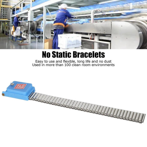 Anti Static Wrist Strap ESD Band For PC Builds And Electronics Repair Gear with adjustable stainless steel layer.