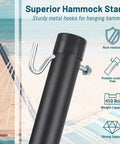 12 Foot Hammock Stand For Two Built Tough, Heavy Duty Steel Frame Supports Up To 450 Lbs, Rust Resistant Black Finish