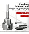 Heavy Duty Pipe Threader Kit For 1/2 And 3/4 Inch Npt Pipes With Internal External Reamer Tool compatible with electric drill.