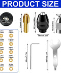 Drill Chuck Collet Set 15 Piece Kit With Brass Quick Change Nut For 1/32 To 1/8 Inch Shanks Replacement Keyless Chuck sizes and components