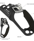 Right Hand Rope Ascender For 8 To 13mm Lines, Lightweight Aluminum Climbing Gear, shown with dimensions and components labeled.
