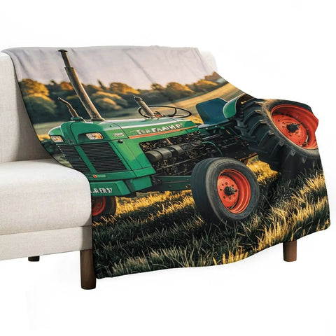 Farm Tractor Flannel Throw Blanket 60 By 80 Inches Extra Soft Cozy And Lightweight Plush Throw For Couch Bed Sofa