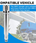 Quick Swap Plunger Rod 24B825 for 290Cc Airless Paint Sprayers, stainless steel, compatible with Xtreme X25 X45 models.