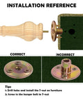 Installation guide for 6 Inch Wooden Furniture Legs Bun Feet Set Of 4 With M8 Bolt Recessed Mounting, correct and incorrect examples