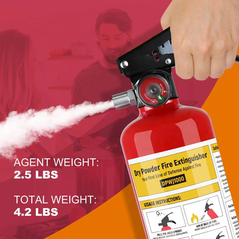 Two Pack 2.5 Pound Abc Dry Chemical Fire Extinguisher With Wall Bracket Home Car And Garage Safety Kit Emergency Gear That Handles Tiny Blazes Like A Boss Without Breaking A Sweat