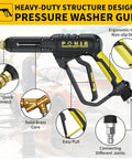 Beast Pressure Washer Gun With Foam Cannon And 50 Foot Hose 3600 PSI Cleaning Kit Featuring 15 Inch Extension Wand Seven Nozzle Tips